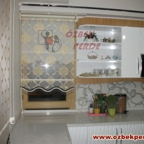 altin-renkli-mutfaklik-karo-tul-stor-perde-modeli