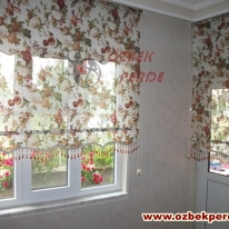 kahve-cicekli-tul-stor-perde-modeli