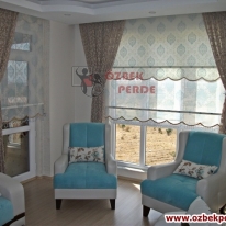 renkli-damask-desenli-turkuaz-tul-stor-perde