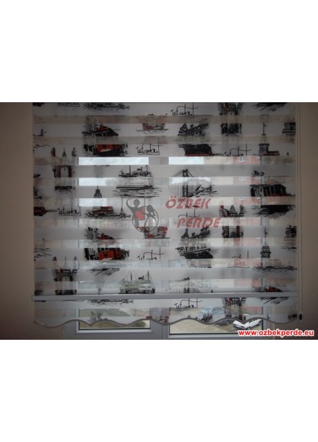 İstanbul Baskılı Zebra Perde  180x200