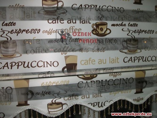 Cappuccino Baskılı Zebra Perde  