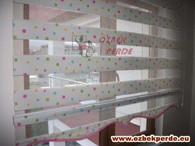 Mini Puantiye Baskılı Little Zebra Perde