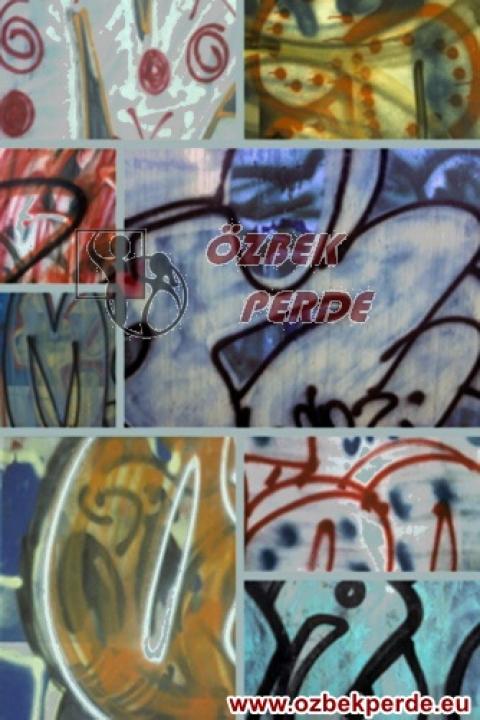 Duvar Grafiti Baskılı Halı