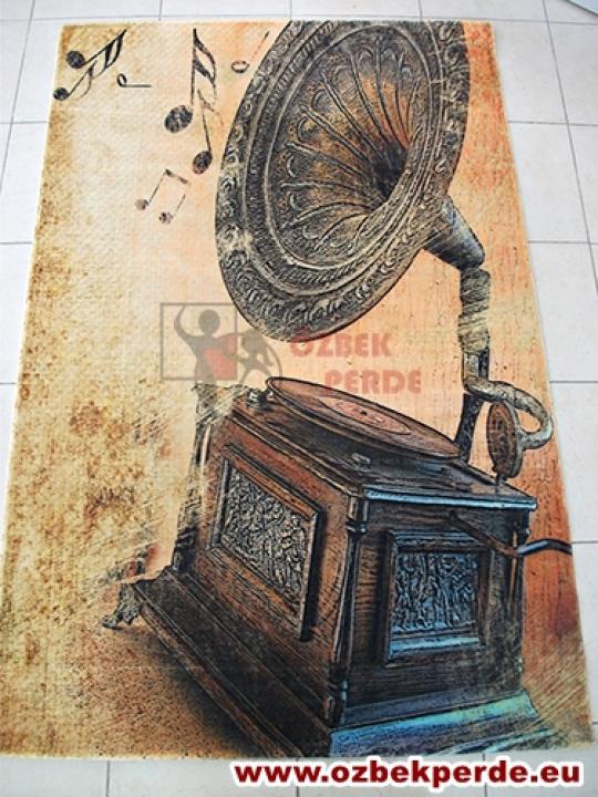 Gramafon Baskılı Halı
