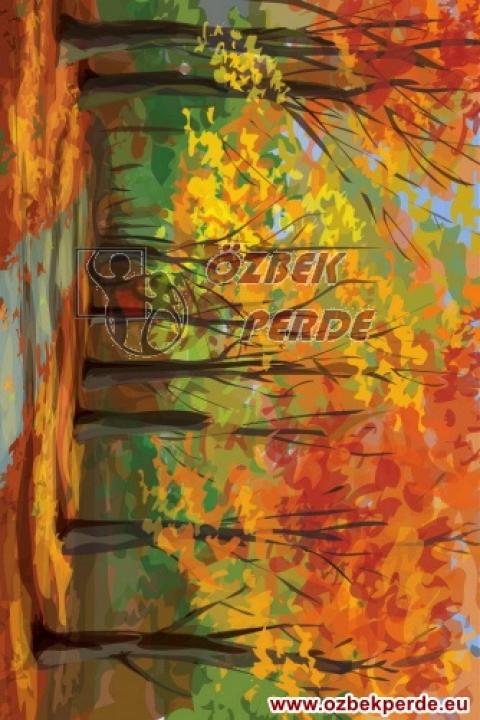 Sonbahar Tablo Baskılı Halı