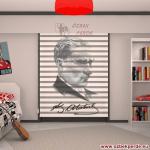 Atatürk İmzalı Zebra Perdesi